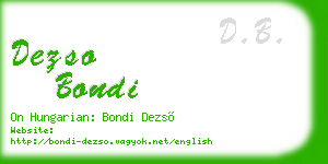 dezso bondi business card