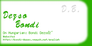 dezso bondi business card